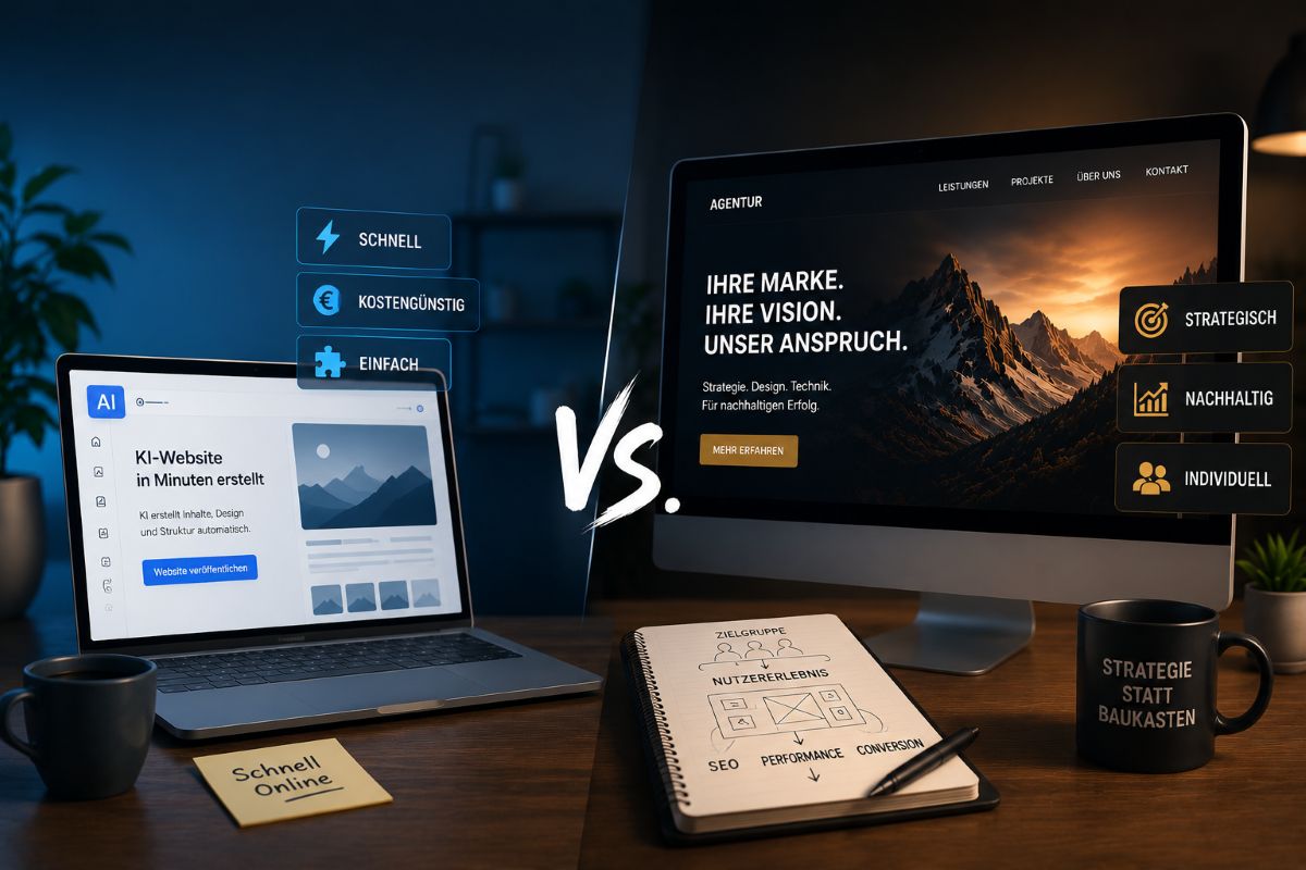 Beitragsbild zum Beitrag KI-Websites vs. Agentur-Websites